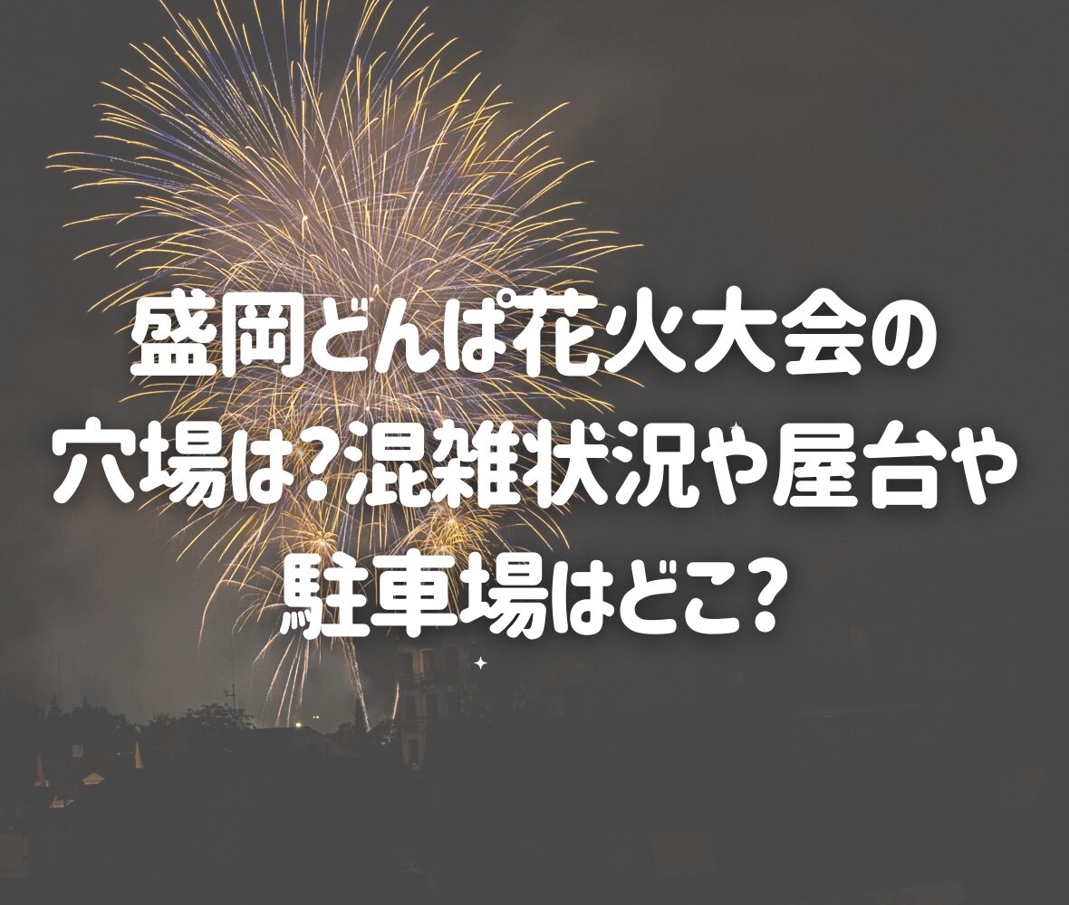 盛岡どんぱ花火大会2024の穴場は?混雑状況や屋台や駐車場はどこ?