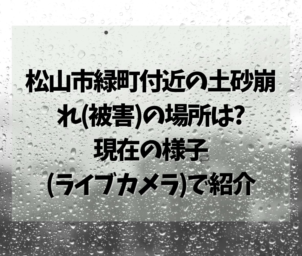 松山市緑町付近の土砂崩れ(被害)の場所は?現在の様子(ライブカメラ)で紹介